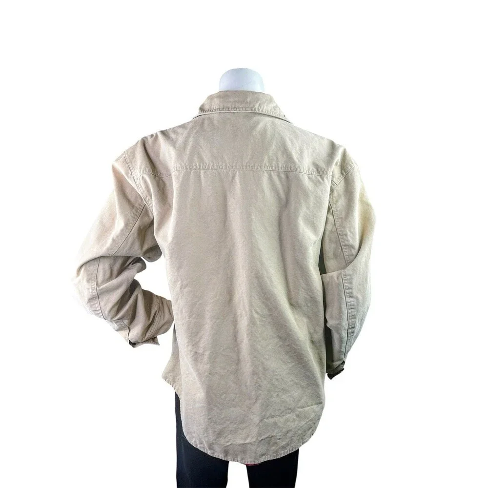 J.Crew Men's Canvas Chore Shirt Jacket Tan Lined Size XL 60587 Utility Field